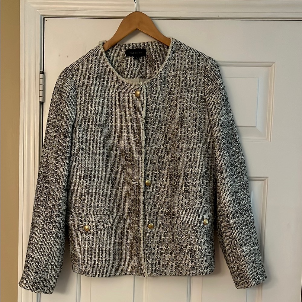 Talbots Black and White Tweed Blazer